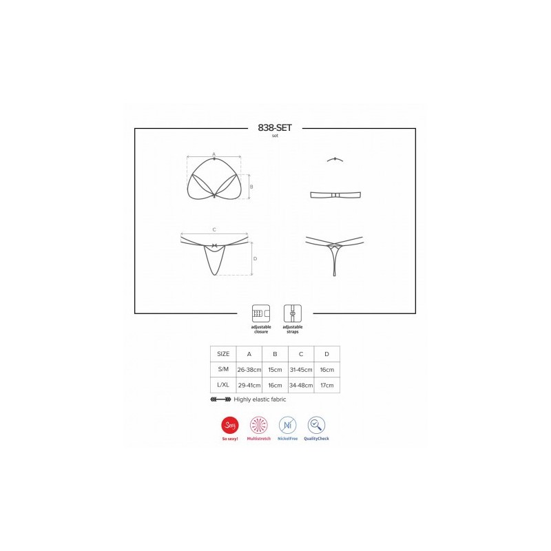 Obsessive Σέξυ σετ Στρίνγκ και Σουτιέν σε κόκκινο