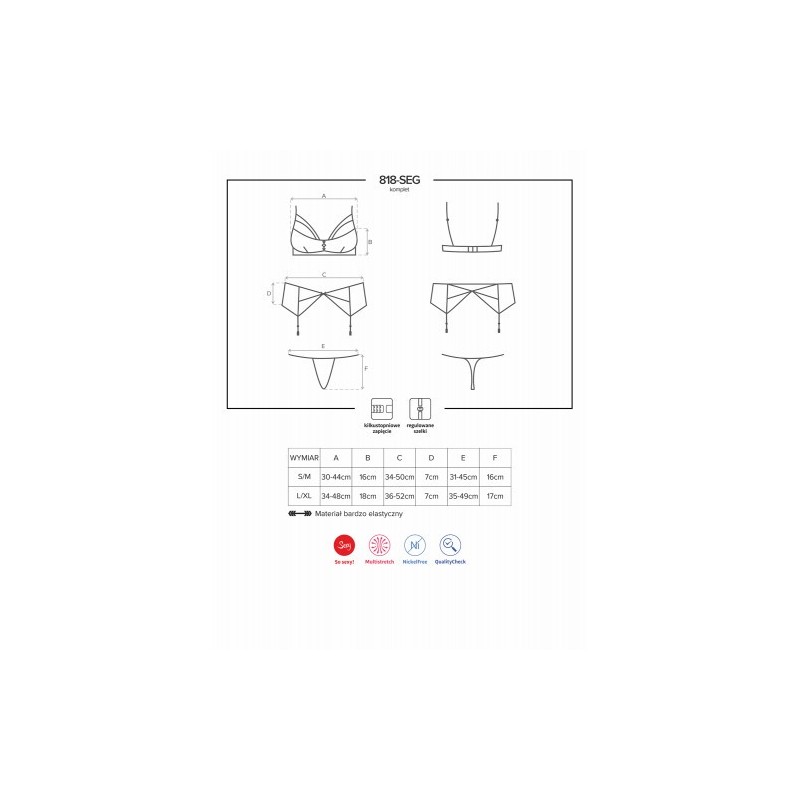 Obsessive Σέξυ σετ Σουτιέν, στρίνγκ και ζαρτιέρες