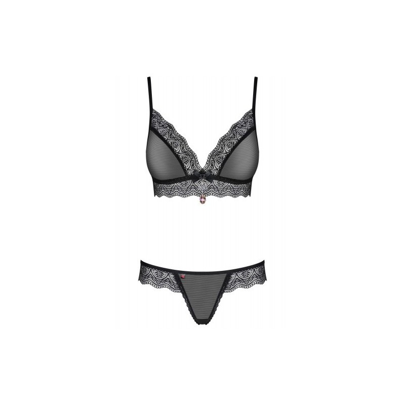 Obsessive Translucent Mesh Bra with Thong