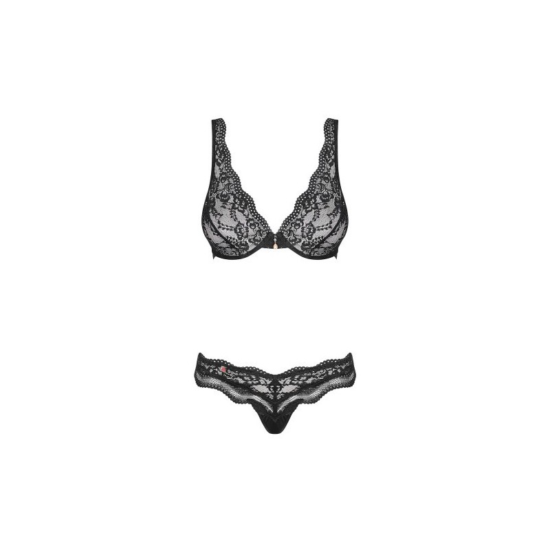 Sensual Black Lace Bra with String