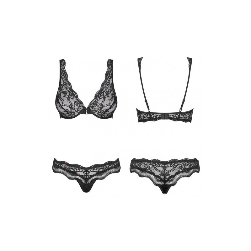 Sensual Black Lace Bra with String