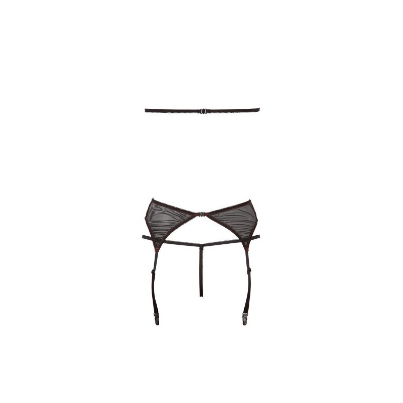 Abierta Fina Open Cup Bra Set with Suspender