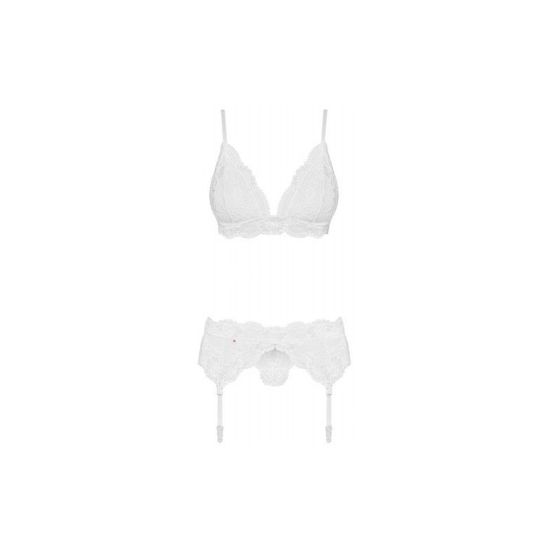 Obsessive White Lace Bra Set