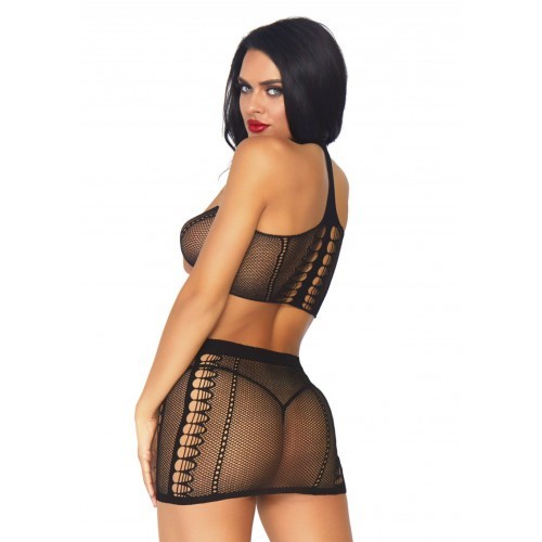 Bandeau top with mini skirt