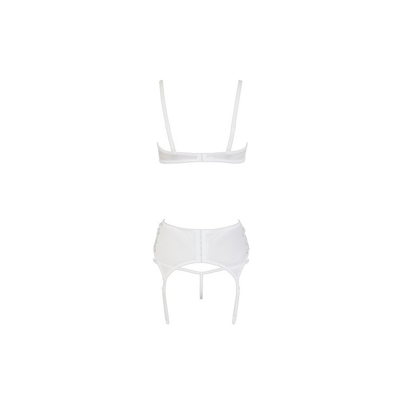 Delicate White Satin Bra with Sting and Suspender