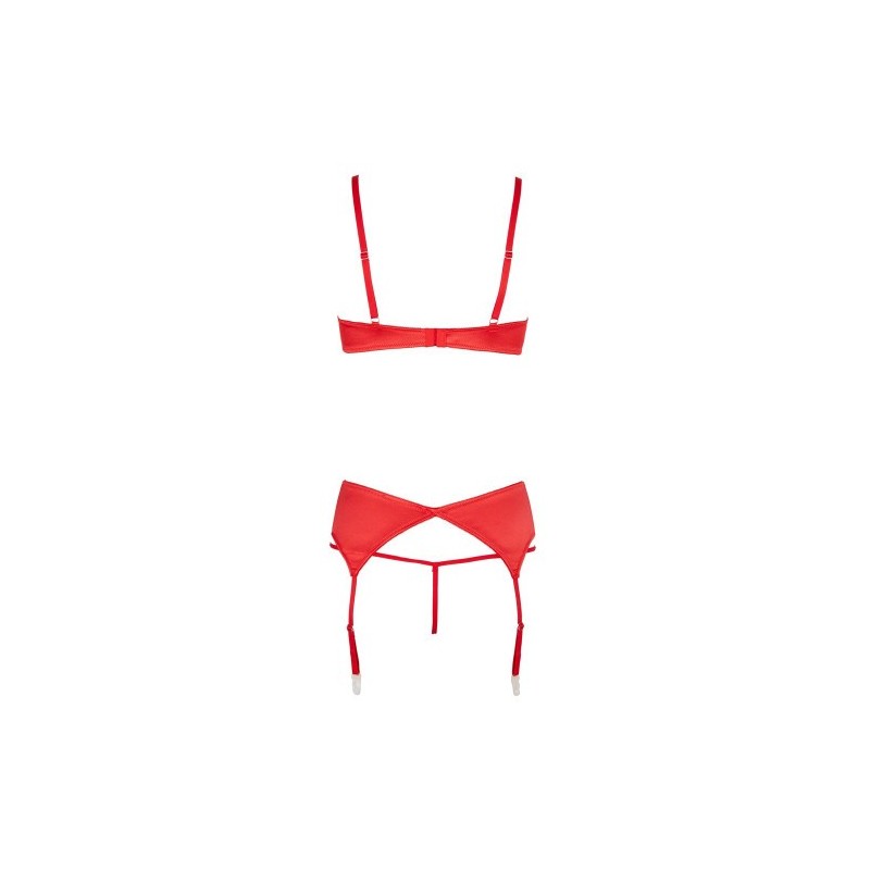 Passionate Red Shelf Bra Set