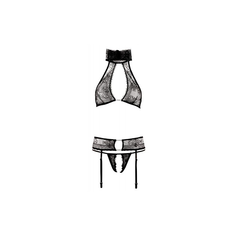 Abierta Fina σουτιέν μπουστάκι με ασορτί ανοιχτό σλιπάκι και ζαρτιέρες