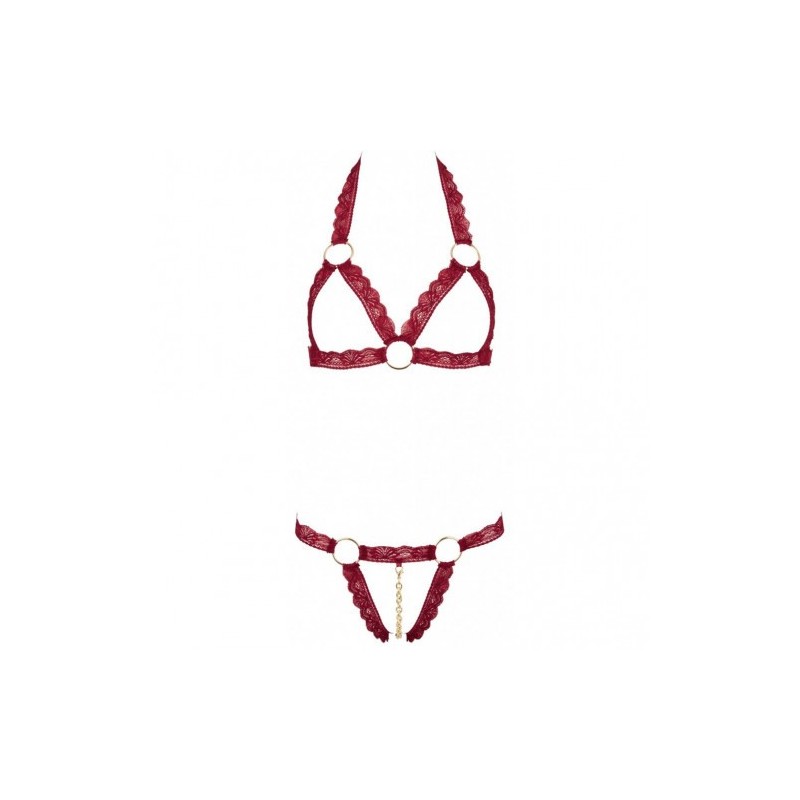 Minimalistic Red Lace Bra Set