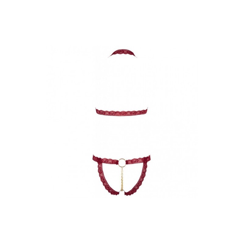 Minimalistic Red Lace Bra Set