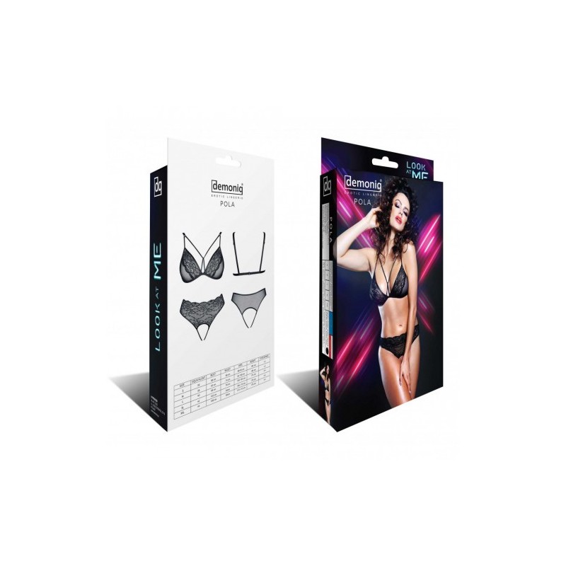 Pola Black Bra with Crotchless Briefs