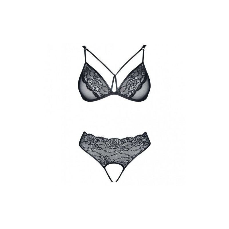 Pola Black Bra with Crotchless Briefs
