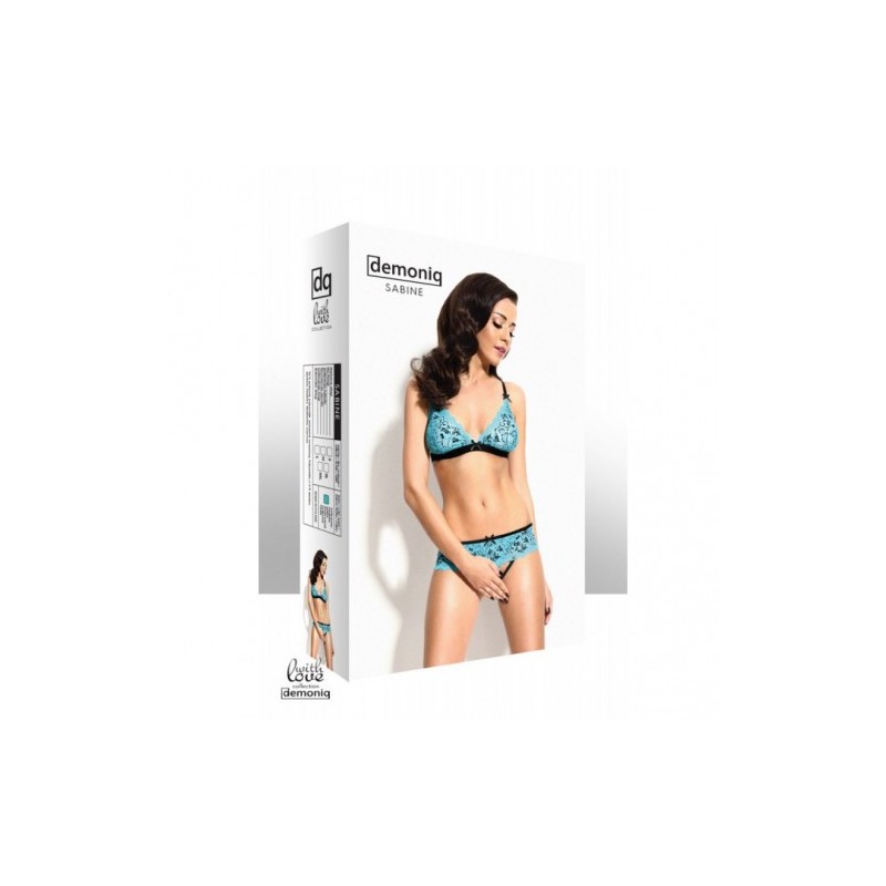 Sabine Blue Floral Lace Bra Set