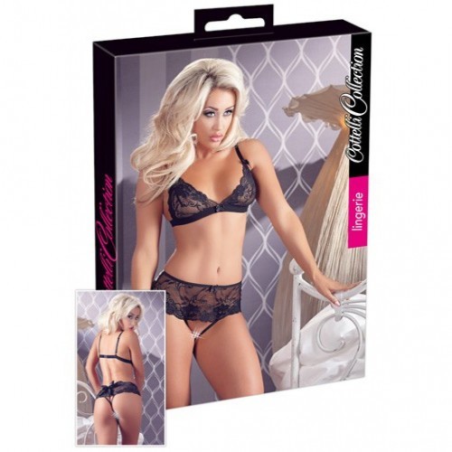 Lace Bra with Crotchless Briefs