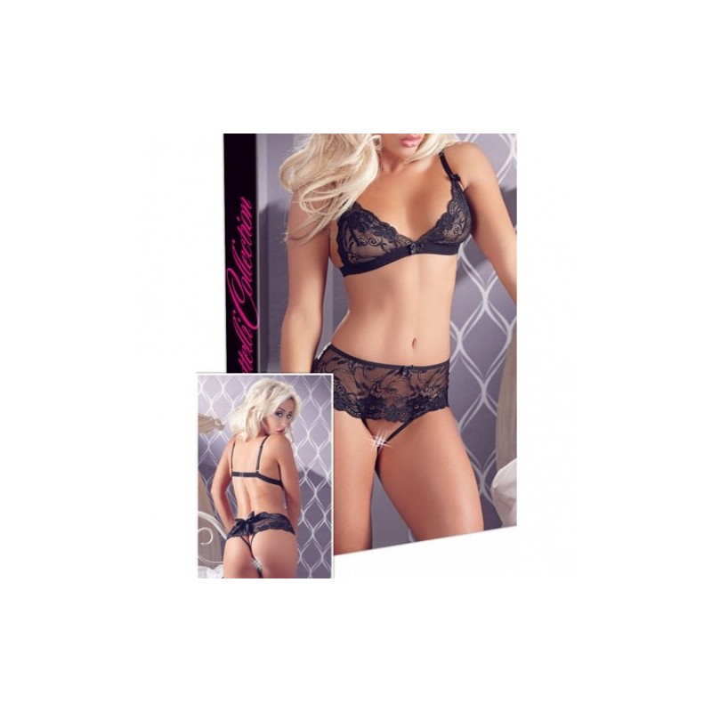 Lace Bra with Crotchless Briefs