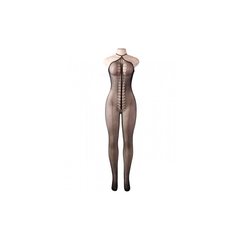 Fishnet Halter Bodystocking with Cut-outs