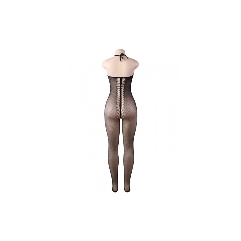 Fishnet Halter Bodystocking with Cut-outs