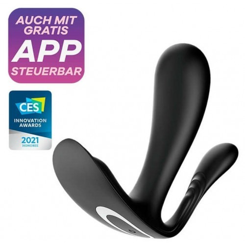 Κολπικός &amp Πρωκτικός Μαύρος δονητής με App εφαρμογή Top Secret+ Plus Satisfyer