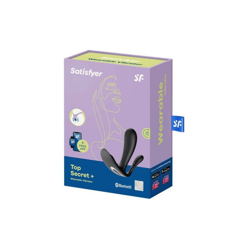 Κολπικός &amp Πρωκτικός Μαύρος δονητής με App εφαρμογή Top Secret+ Plus Satisfyer