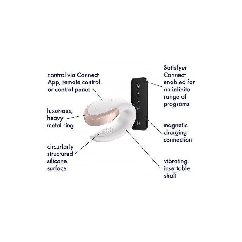 Δονητής ζευγαριών Satisfyer Double Love ΛΕΥΚΟ