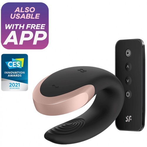 Δονητής ζευγαριών Satisfyer Double Love ΜΑΥΡΟ