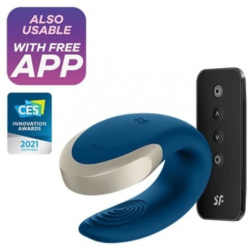 Δονητής ζευγαριών Satisfyer Double Love ΜΠΛΕ