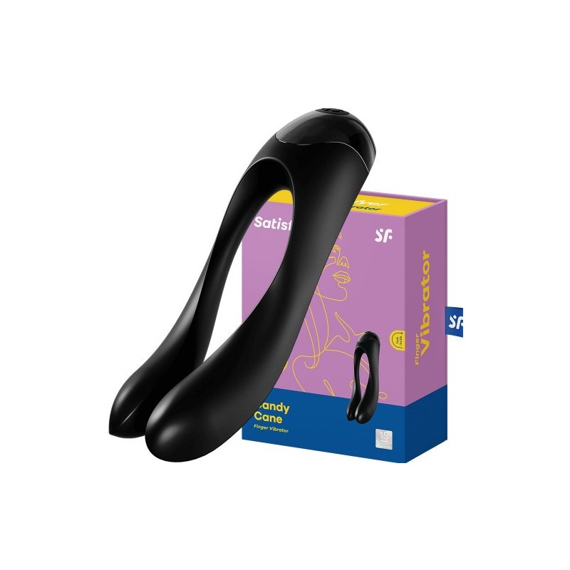 Δονητής Δαxτύλου Satisfyer Candy Cane Μαύρο