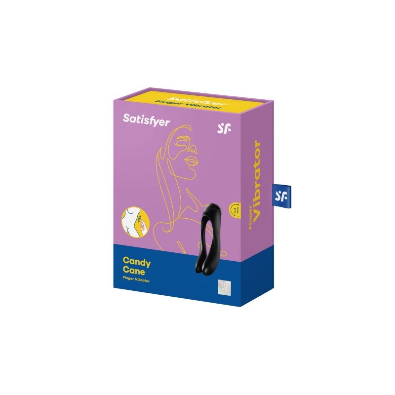 Δονητής Δαxτύλου Satisfyer Candy Cane Μαύρο