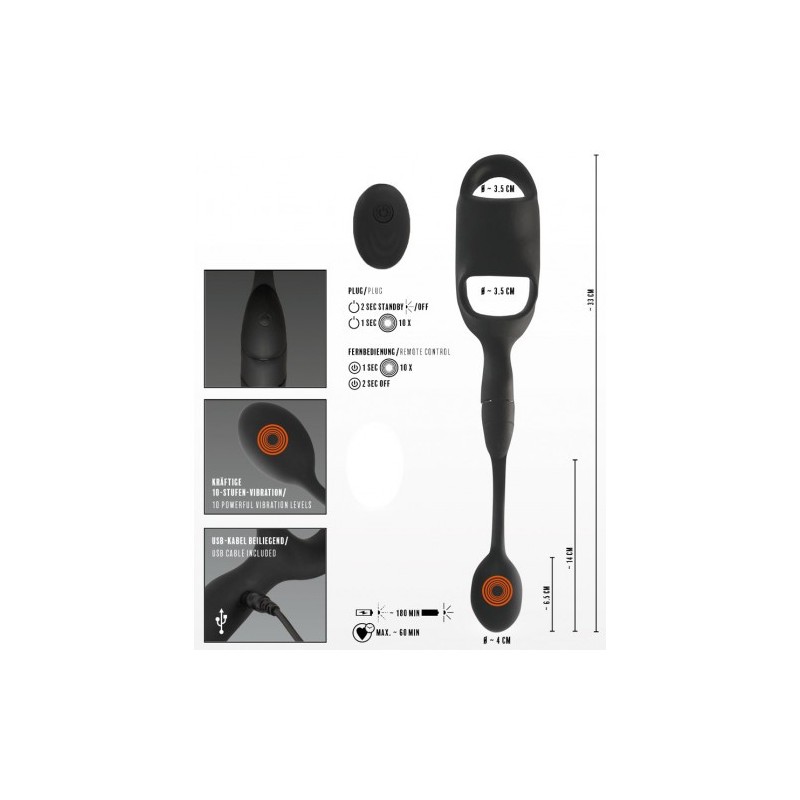 Δαχτυλίδι Πέους με Δονητή Διέγερσης Προστάτη Rebel