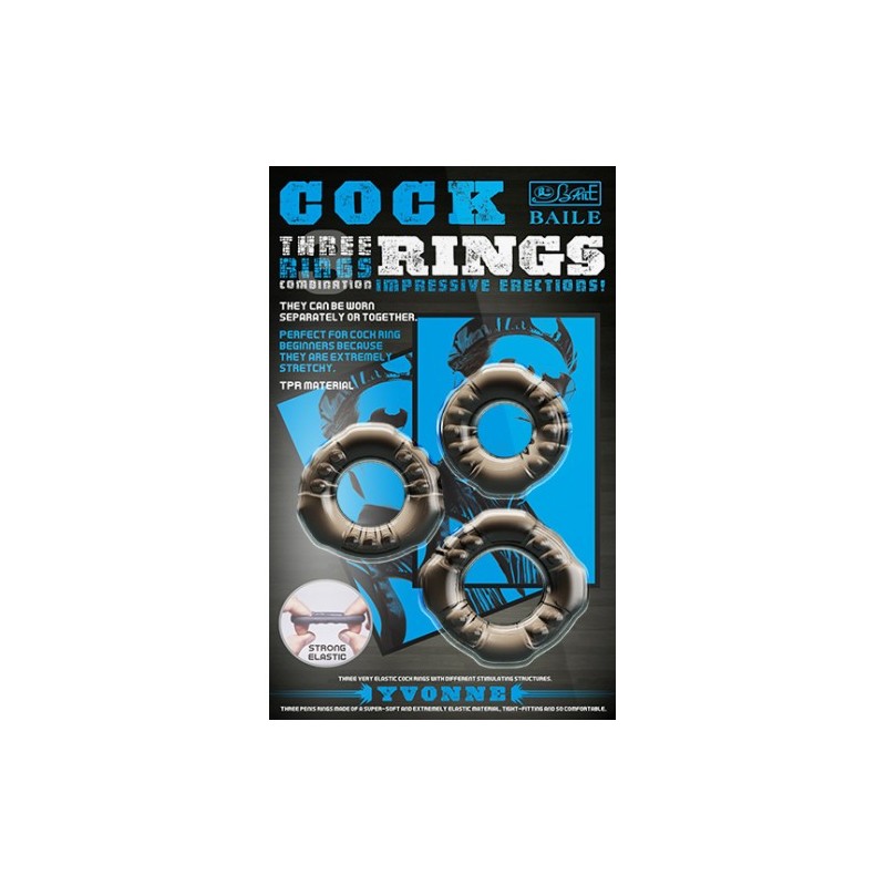 Σετ με τρία ελαστικά εύκαμπτα δαχτυλίδια Στύσης