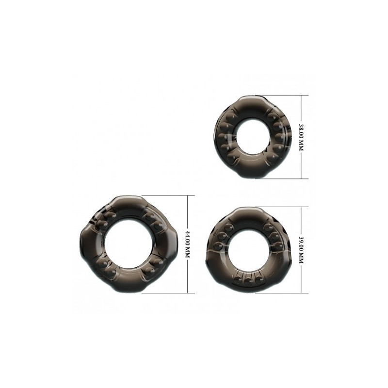 Σετ με τρία ελαστικά εύκαμπτα δαχτυλίδια Στύσης