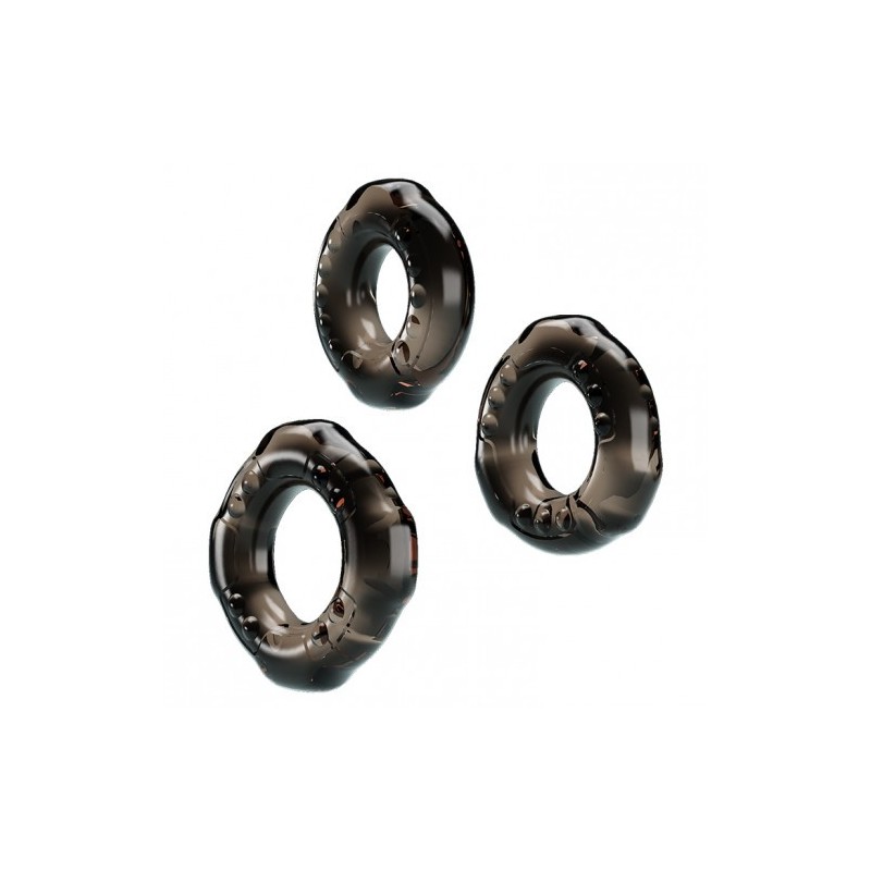 Σετ με τρία ελαστικά εύκαμπτα δαχτυλίδια Στύσης