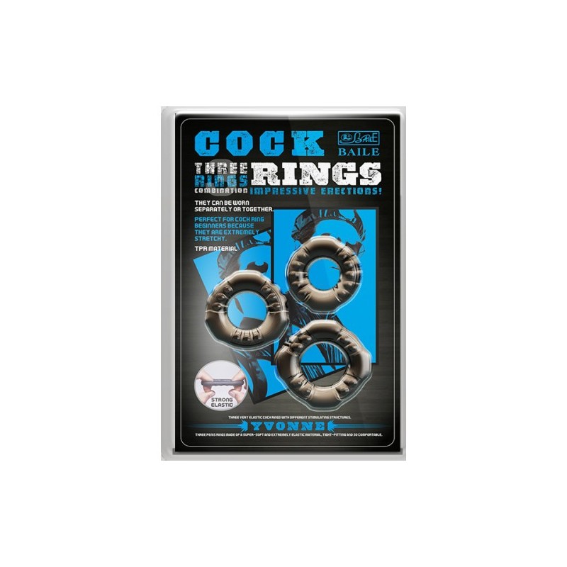 Σετ με τρία ελαστικά εύκαμπτα δαχτυλίδια Στύσης