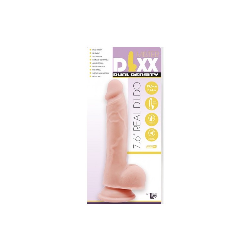 Ντίλντο με όρχεις και βεντούζα Mr. Dixx Dual Density 19,5 x Ø 3,4 cm