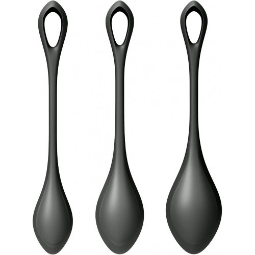 Μαύρες Κολπικές Μπάλες Οργασμού Satisfyer Yoni Power 3 τμχ