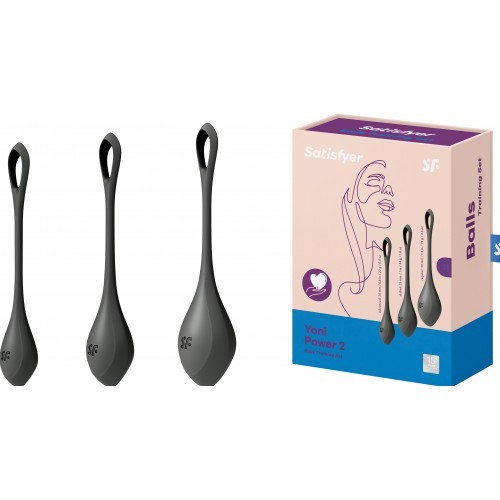 Μαύρες Κολπικές Μπάλες Οργασμού Satisfyer Yoni Power 3 τμχ