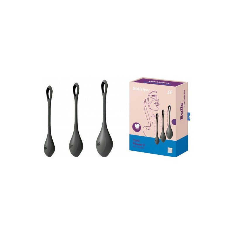 Μαύρες Κολπικές Μπάλες Οργασμού Satisfyer Yoni Power 3 τμχ