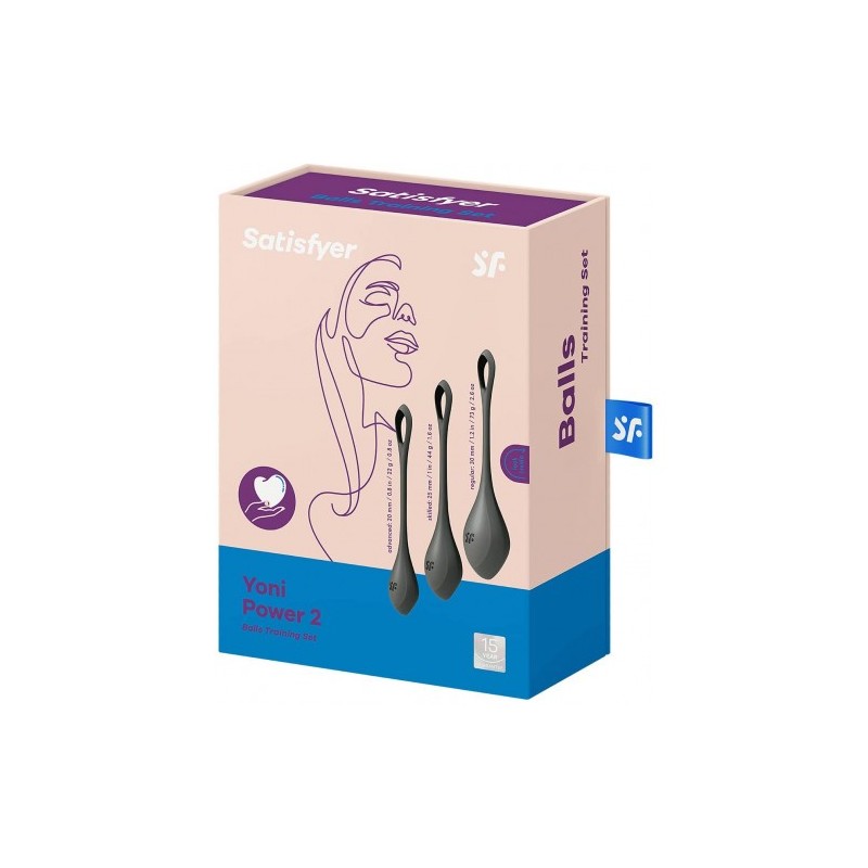 Μαύρες Κολπικές Μπάλες Οργασμού Satisfyer Yoni Power 3 τμχ