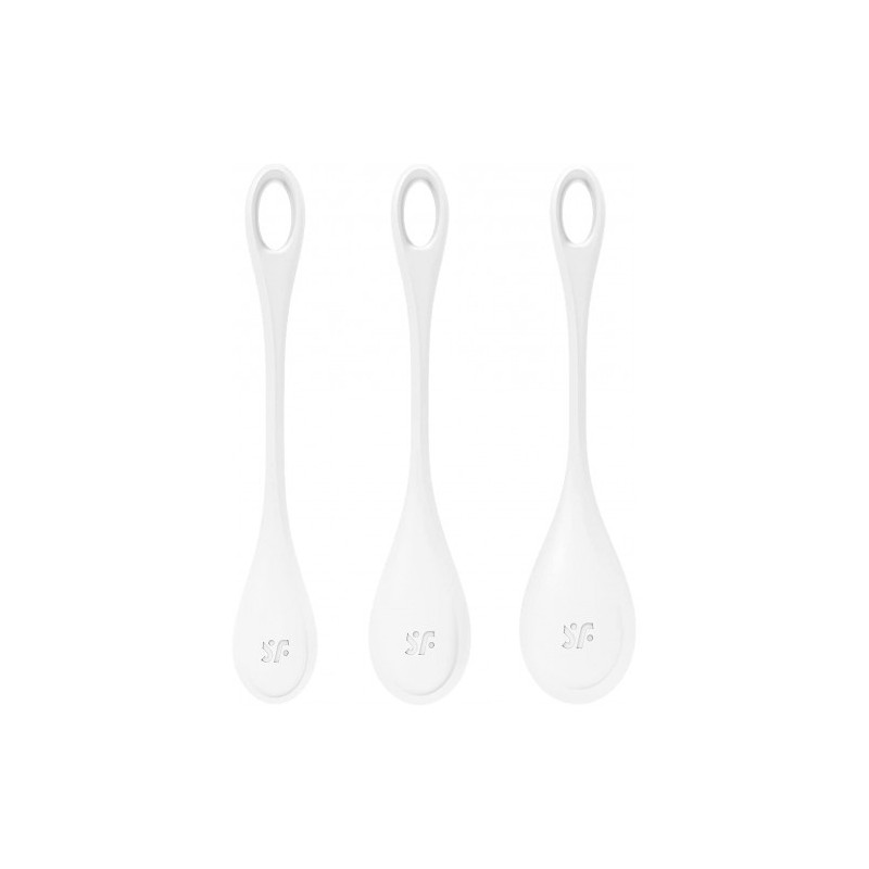 Λευκές Κολπικές Μπάλες Οργασμού Satisfyer Yoni Power 3 τμχ