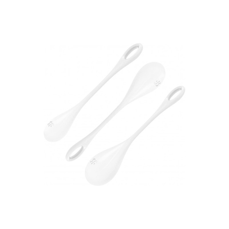 Λευκές Κολπικές Μπάλες Οργασμού Satisfyer Yoni Power 3 τμχ