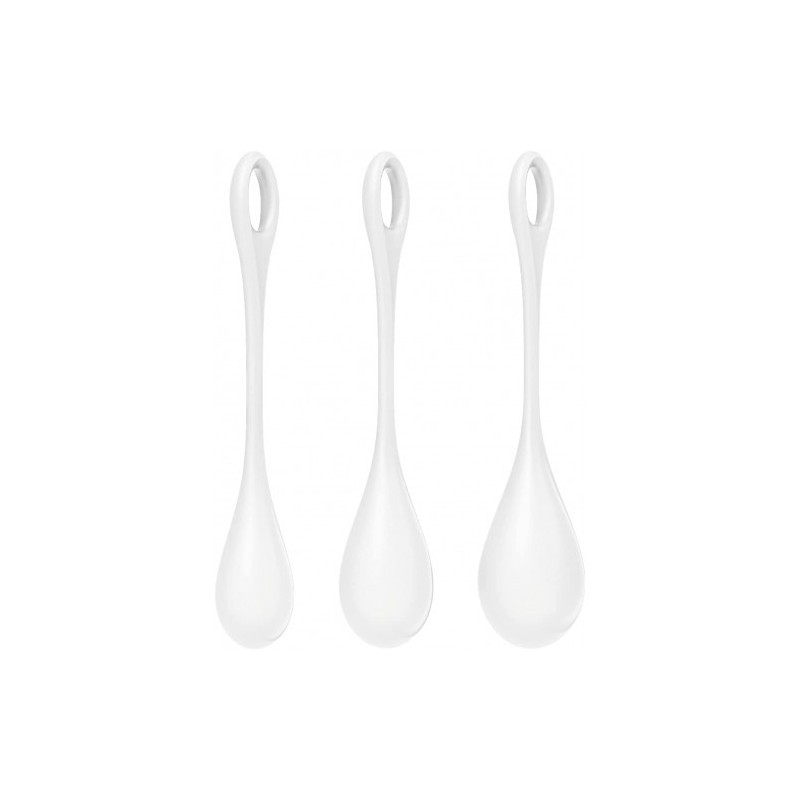 Λευκές Κολπικές Μπάλες Οργασμού Satisfyer Yoni Power 3 τμχ