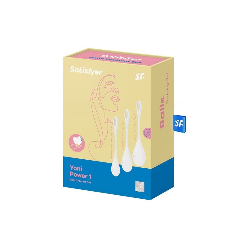 Λευκές Κολπικές Μπάλες Οργασμού Satisfyer Yoni Power 3 τμχ