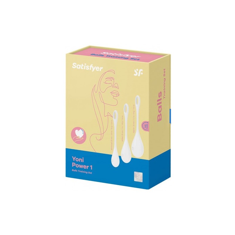 Λευκές Κολπικές Μπάλες Οργασμού Satisfyer Yoni Power 3 τμχ