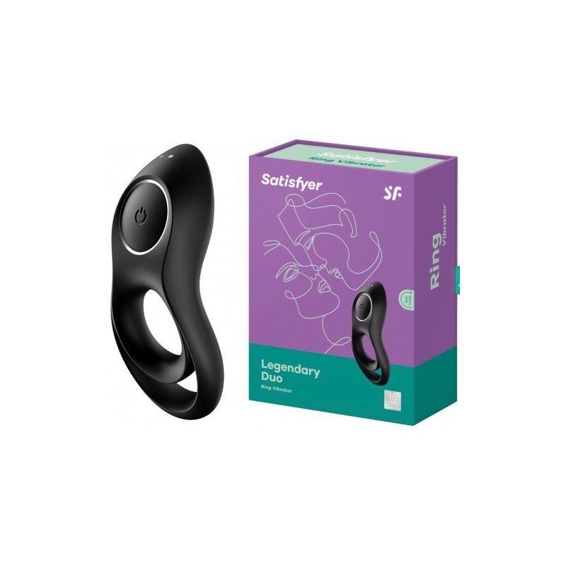 Δονούμενο Δαχτυλίδι Πέους Satisfyer Legendary Duo ΜΑΥΡΟ