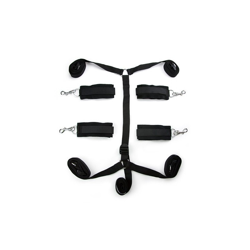 Μαύρα Δεσμά Χειροπέδες Κρεβατιού Naughty Toys