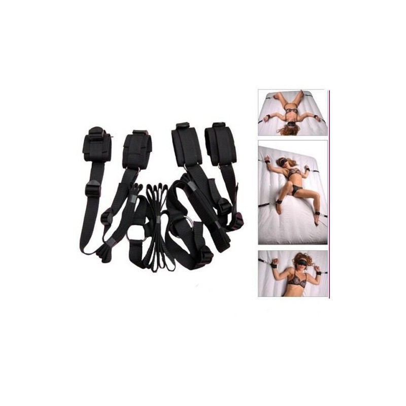 Μαύρα Δεσμά Χειροπέδες Κρεβατιού Naughty Toys