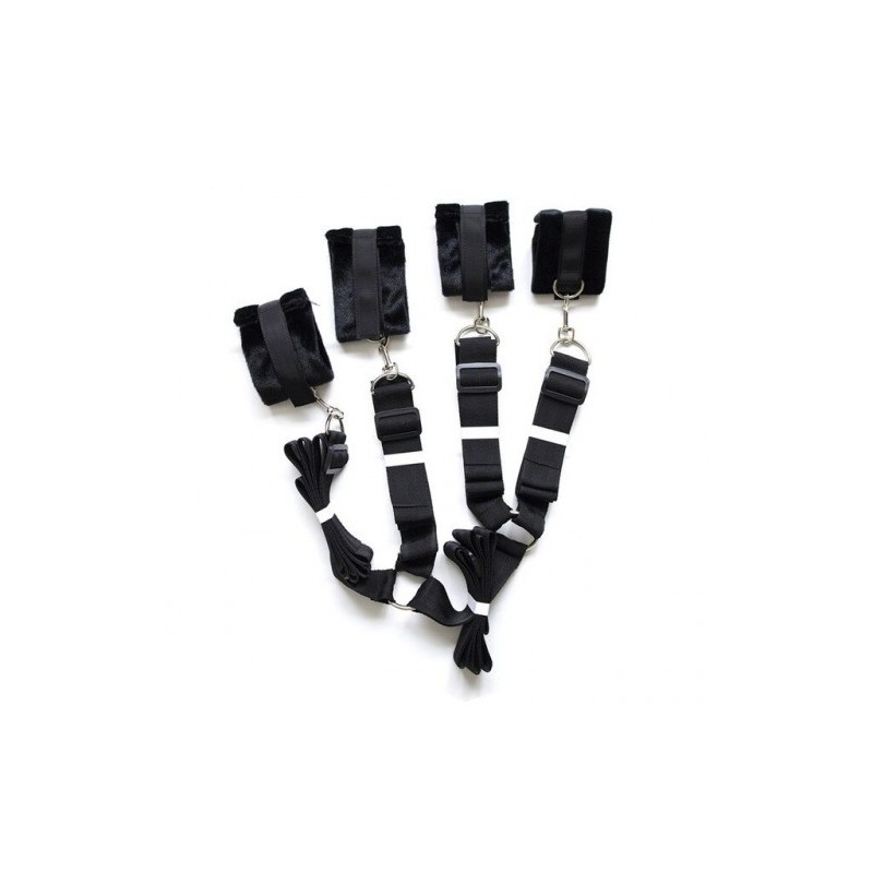 Μαύρα Δεσμά Χειροπέδες Κρεβατιού Naughty Toys