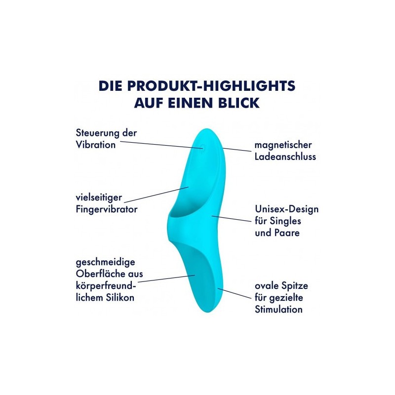 Satisfyer Teaser επαναφορτιζόμενος δονητής δακτύλου Μπλε