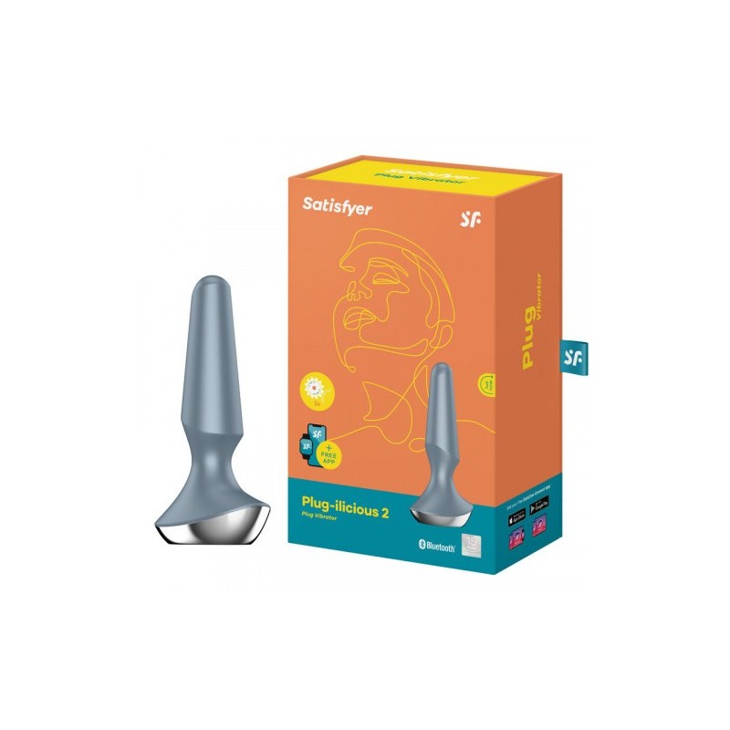 Πρωκτική Σφήνα με Δόνηση Satisfyer PLUG-ILICIOUS 2 ΓΚΡΙΖΟ