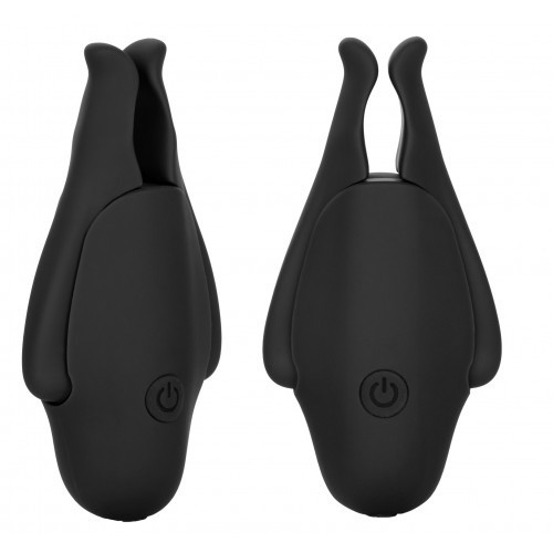 Μαύροι Επαναφορτιζόμενοι Σφικτήρες Θηλών με Δόνηση CalExotics