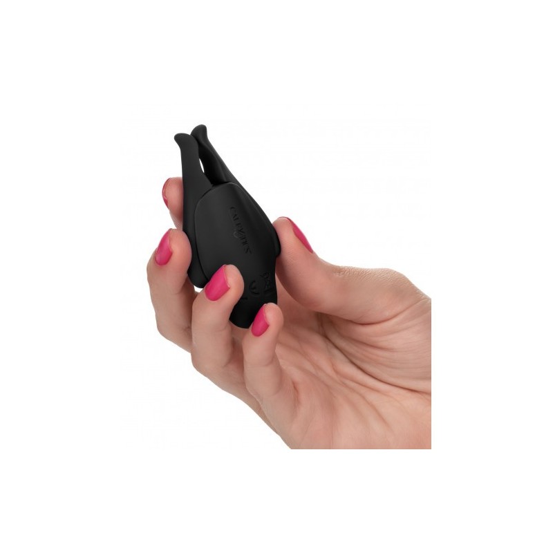 Μαύροι Επαναφορτιζόμενοι Σφικτήρες Θηλών με Δόνηση CalExotics